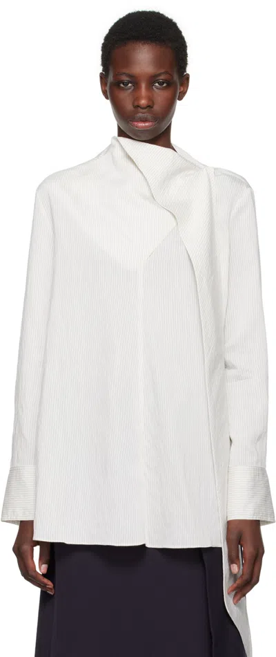 Studio Nicholson White Utah Blouse In Black/white