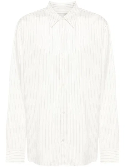 Studio Nicholson Striped Silk Shirt In White