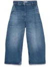 Studio Nicholson Wide Crop Denim Clothing In Blue