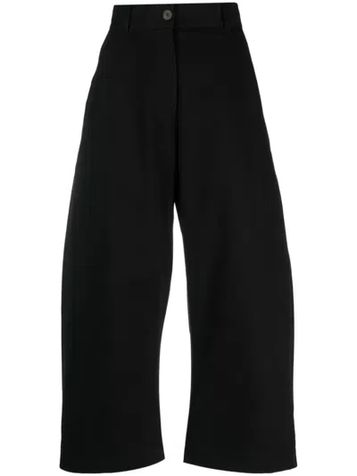 Studio Nicholson Wide Crop Trouser In Black