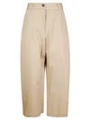 Studio Nicholson Cropped Trousers With Belt Loops In Brown