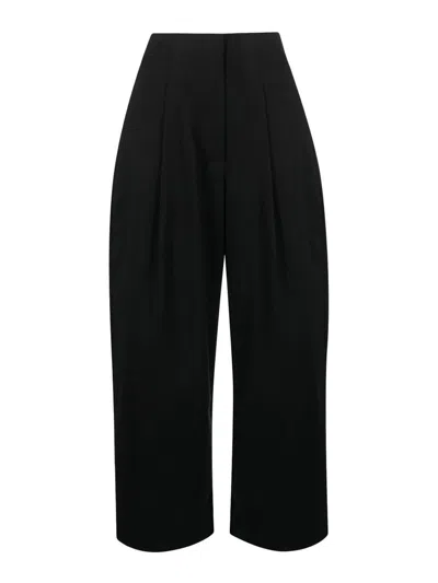 STUDIO NICHOLSON WIDE LEG COTTON TROUSERS