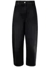 Studio Nicholson Wide Leg Denim Jeans With Belt Loops In Black