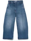 Studio Nicholson Blue Denim Chalco Cropped Jeans In Blue