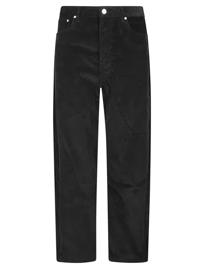 Studio Nicholson Wide Leg Forward Seam Trousers In Black