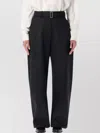 Studio Nicholson Doring Compact Viscose Pants With Belt In Black