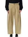 Studio Nicholson Pleated Chino Trousers Featuring Belt Loops In Brown