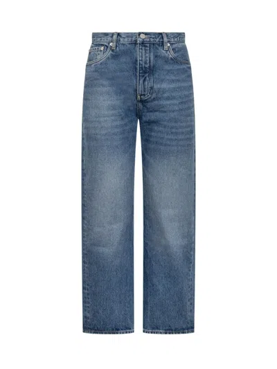 Studio Nicholson Wide Leg Seam Pant In Blue