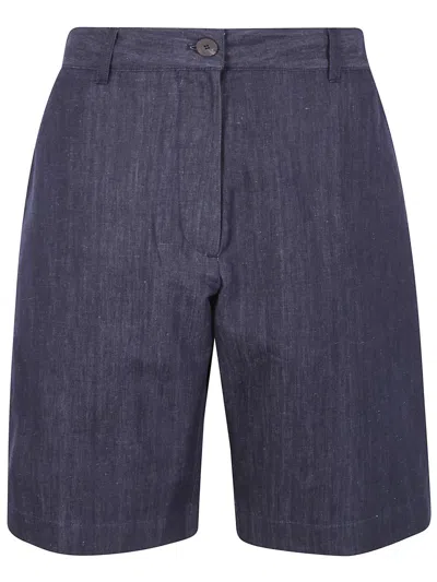 Studio Nicholson Wide Leg Shorts Clothing In Blue
