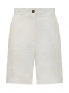 Studio Nicholson Off-white Luna Linen Shorts In White