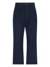Studio Nicholson Straight Leg Trousers With Pockets And Loops In Blue
