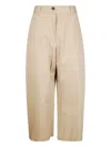 Studio Nicholson Cropped Trousers With Belt Loops In Brown