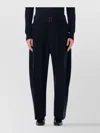 Studio Nicholson Wide-leg Wool Cotton Blue Vital Trousers In Black