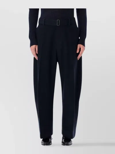 Studio Nicholson Wide Leg Trousers Pleated Front In Black