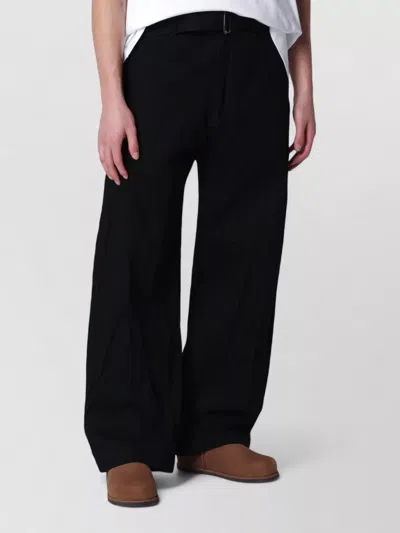 Studio Nicholson Wide Leg Trousers Side And Back Pockets In Black