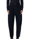 Studio Nicholson Wide-leg Wool Cotton Blue Vital Trousers In Black