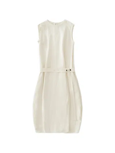 Studio Nicholson Wold Belted Midi Dress In Neutral