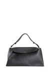 Studio Nicholson Shiboru Leather Shoulder Bag Adjustable Handle Strap In Black