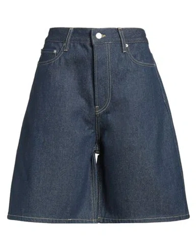 Studio Nicholson Woman Denim Shorts Blue Size 3 Recycled Cotton, Cotton