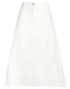 Studio Nicholson Baringo Denim Midi Skirt In White