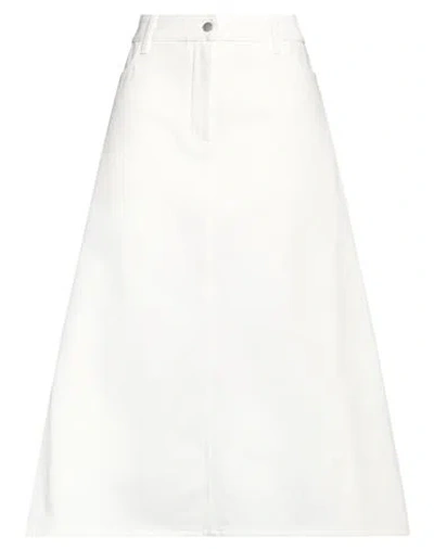 STUDIO NICHOLSON STUDIO NICHOLSON WOMAN DENIM SKIRT WHITE SIZE 2 RECYCLED COTTON, COTTON
