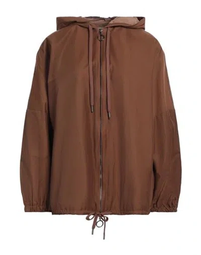 Studio Nicholson Woman Jacket Brown Size 00 Cotton, Polyamide