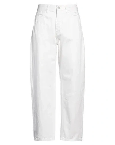 STUDIO NICHOLSON STUDIO NICHOLSON WOMAN JEANS IVORY SIZE 1 COTTON, RECYCLED COTTON, RECYCLED POLYESTER