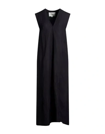 Studio Nicholson Woman Maxi Dress Midnight Blue Size 6 Viscose, Linen