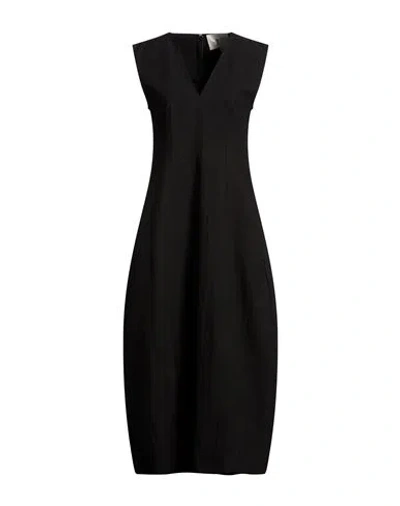 Studio Nicholson Woman Midi Dress Black Size 4 Cotton, Polyamide