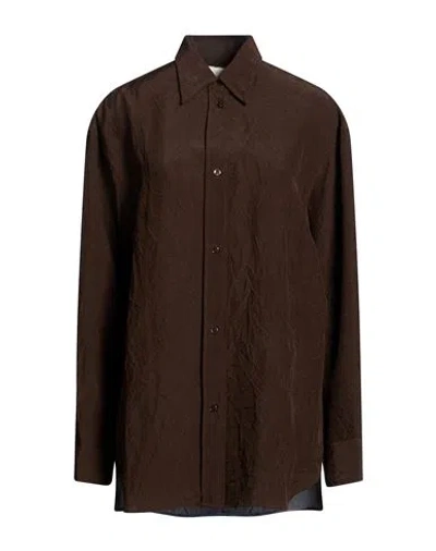 Studio Nicholson Woman Shirt Chocolate Brown Size 2 Viscose
