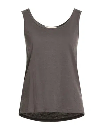 Studio Nicholson Woman Tank Top Charcoal Size 6 Organic Cotton In Gray