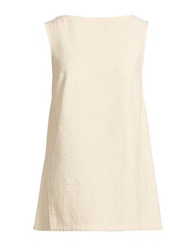 Studio Nicholson Woman Top Cream Size 10 Cotton, Polyamide In White