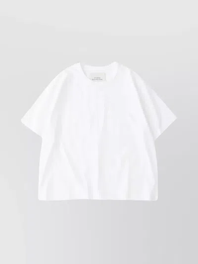 Studio Nicholson Women's Crew Neck Plain Short Sleeve T-shirt In White