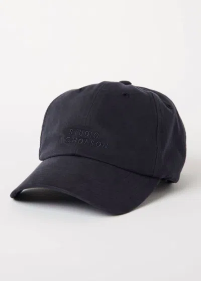 Studio Nicholson Women's Logo Cap Hat In Darkest Navy In Multi