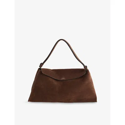 Studio Nicholson Womens Cocoa Shiboru Suede Shoulder Bag