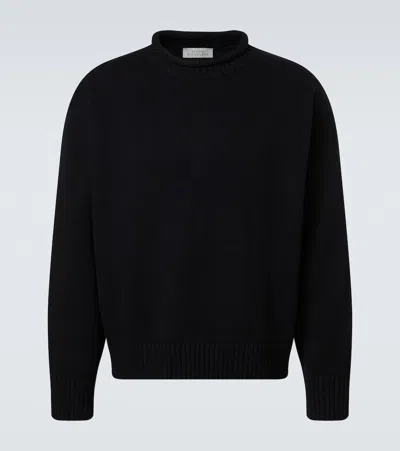 Studio Nicholson Wool And Cotton Sweater In Black
