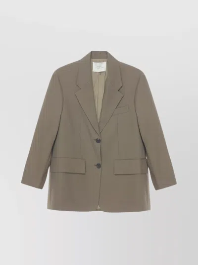 STUDIO NICHOLSON WOOL BLAZER JACKET SINGLE-BREASTED