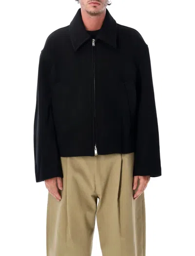 Studio Nicholson Wool Cashmere Zip-front Jacket In Nero