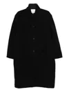Studio Nicholson Wool Coat Featuring High Collar And Long Sleeves In Blue