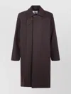 Studio Nicholson Wool Coat With Raglan Sleeves And Pockets In Brown