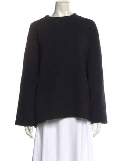 Pre-owned Studio Nicholson Wool Crew Neck Sweatshirt In Black