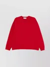 Studio Nicholson Wool Crewneck Sweater With Ribbed Cuffs And Hem In Red
