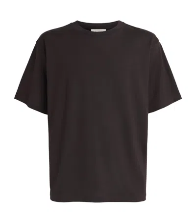 Studio Nicholson Wool Henley T-shirt In Brown