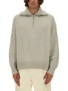 Studio Nicholson Merino Wool Quarter-zip Sweater In Multi