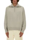 Studio Nicholson Merino Wool Quarter-zip Sweater In Neutrals