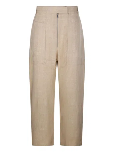 Studio Nicholson Wool-linen Trousers In Neutrals