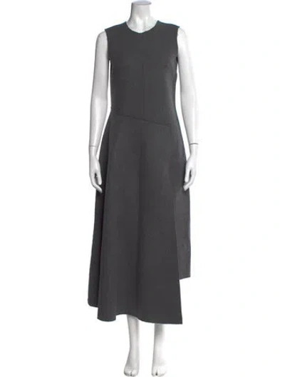 Pre-owned Studio Nicholson Wool Midi Length Dress In Grey