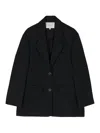 Studio Nicholson Wool Single-breasted Blazer Jacket In Blue