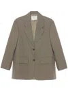 Studio Nicholson Wool Single-breasted Blazer Jacket In Brown