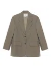 Studio Nicholson Wool Single-breasted Blazer Jacket In Brown